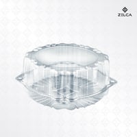 وعاء بلاستيك دائري شفاف مع غطاء متصل للحلويات والك...