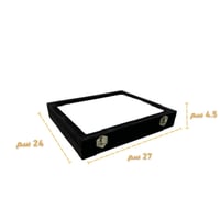 استاند عرض منظم خواتم خاتم بغطاء زجاج شفاف مخمل او...