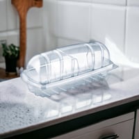 وعاء شفاف للساندوتش بغطاء متصل (12 حبة)