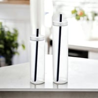 قوارير اكواب بلاستيكية طويلة مع غطاء الومنيوم مع ف...