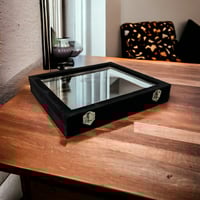 استاند عرض منظم خواتم خاتم بغطاء زجاج شفاف مخمل او...