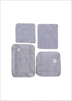 حقيبة تخزين للسفر قابلة للطي 4 قطع - رمادي