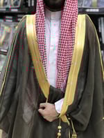 بشت رجالي رسمي لون زيتي غامق قماش كوري قصب فرنسي د...