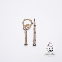 342 - حامل الكعكة بشكل ورق شجر برونز ( طبقتين )