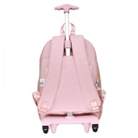 شنطة ترولي 17 انش وردي مع مقلمية - هيلوكيتي