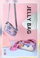 حقيبة جيلي شفافة (وردي)