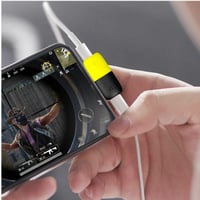 محول موزع | مقسم ايفون الى سماعة و شاحن اصفر/اسود...