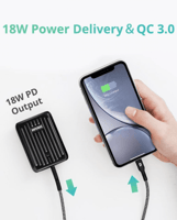 شاحن سفري 10الف ملي امبير سوبر ميني بمنفذين بي دي...