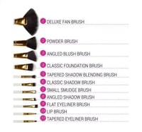 مجموعة فرش مكياج أبيض منقط من بي اتش - 11 فرشاة