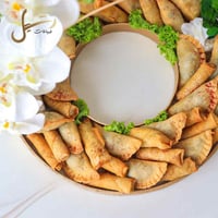 صينية خشب مقالي مزينة بالورود 47 قطعة