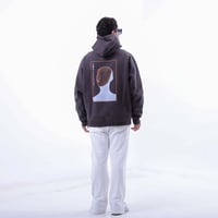 هودي اوفر سايز للجنسين باللون الرمادي الغامق