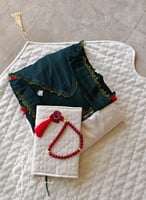 شرشف صلاة سستة أخضر بالكروشيه و الورد الاويا