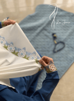 شرشف صلاة لف كحلي أويا أزرق و أخضر