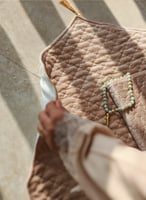 شرشف صلاة لف بيج مزين بالاويا الفاخر طرحة منفصلة