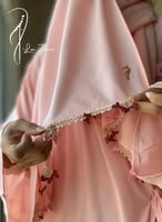 شرشف صلاة لف وردي على خربزي كروشيه يدوي الطرحة مثب...