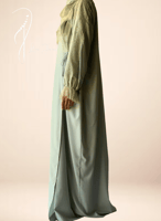 شرشف مرد اخضر باستيل دانتيل طرحة مثبتة.