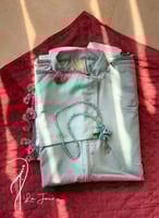 طقم شرشف صلاة كروشيه اخضر وسجادة و سبحة