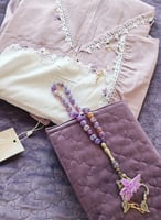 شرشف صلاة سستة موف باستيل بالكروشيه و الورد الاويا