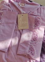 شرشف صلاة لف قطن بارد بنفسجي موف مزين بالاويا الفا...