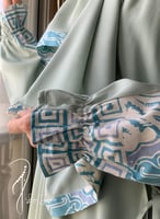 شرشف صلاة لف رسم باتيك فيروزي باستيل الطرحة مثبتة