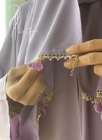 شرشف صلاة سستة موف مزين بالكروشيه حلزون يدوي