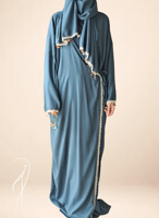 شرشف صلاة لف زيتي على رمادي بالكروشيه و ورد اويا خ...