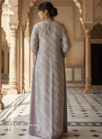 ثوب بنفسجي نقشة باتيك من لاجور حق رمضان