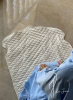 شرشف صلاة سماوي ازرق اويا ورد و الطرحة متصلة .