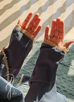 شرشف صلاة لف زيتي على رمادي بالكروشيه و ورد اويا خ...