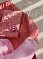 شرشف صلاة لف وردي مزين بالاويا الفاخر من لاجور