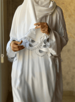 شرشف صلاة لف ابيض ستان اويا فضي من لاجور