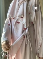 شرشف صلاة لف وردي باستيل كروشيه يدوي حلزون الطرحة...