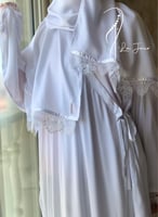 شرشف صلاة كروشيه لف مثل الروب ابيض طرحة منفصلة