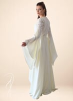 قميص نوم وروب اوف وايت حرير ستان