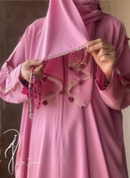 شرشف صلاة وردي بصلي سستة مزينة بالكروشيه الوردي