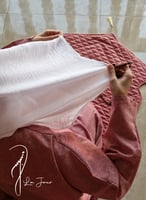 شرشف لف أحمر طوبي جينز طرحة متصلة