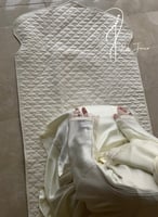 شرشف صلاة لف اوف وايت ستان مزين باويا و الطرحة مثب...