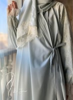 شرشف مرد اخضر باستيل دانتيل طرحة مثبتة.