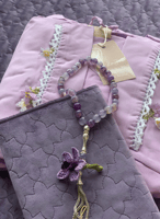 شرشف صلاة موف لف مزين بالكروشيه و الورد الاويا