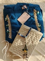 شرشف صلاة لف ازرق بالكروشيه و الورد الاويا فاخر من...