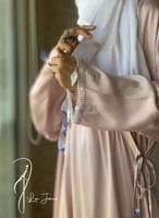 شرشف صلاة لف وردي كروشيه يدوي طرحة منفصلة