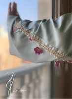 شرشف صلاة سستة اخضر زيتي فاتح باستيل مزين بالكروشي...