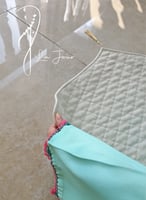 شرشف صلاة لف قطن بارد أخضر مزين بكروشيه بنك وأخضر