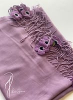 طرحة بكروشيه اويا تركي ورد موف باستيل