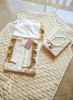 شرشف صلاة لف اوف وايت ستان اويا ذهبي جميل و مميز