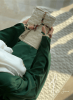 شرشف صلاة سستة أخضر بالكروشيه و الورد الاويا