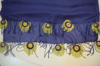 طرحة بكروشيه طاووس اويا تركي ازرق مع اخضر