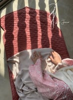 شرشف صلاة لف طرحة منفصلة وردي