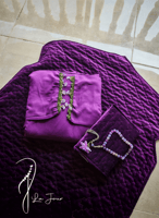 شرشف صلاة لف موف غامق بالورد الاويا الفاخر