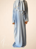 شرشف صلاة ازرق سماوي اويا ورد و الطرحة متصلة